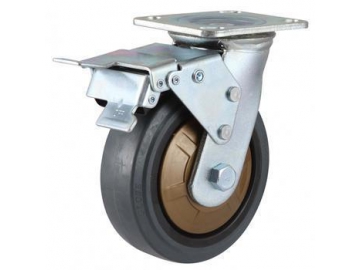 250~400kg Super Mute Nylon Core Rubber Wheel Caster
