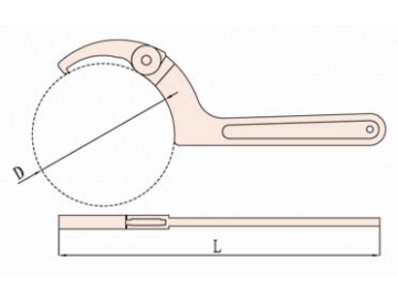 173B Non Sparking Adjustable Hook Spanner