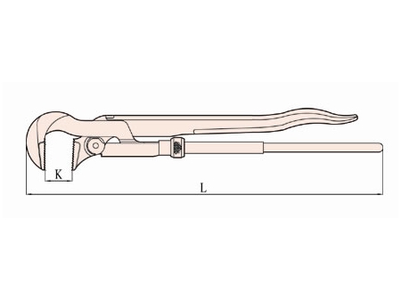 128B Swedish Type Non Sparking 90 Degree Pipe Wrench