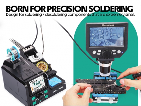 YIHUA 982D Multifunctional Precision Soldering Station with C210/C245 Soldering Iron Handle