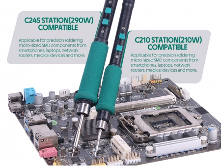 YIHUA 992D II Mini Hot Air Rework Station with C210/C245 Soldering Iron Handle