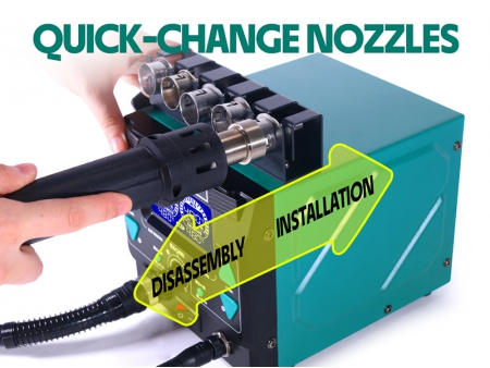 YIHUA 992D III High Power 2-in-1 Hot Air Soldering Station with C210/C245 Soldering Iron Kit