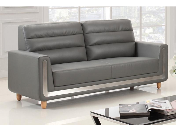 grey leather office sofa