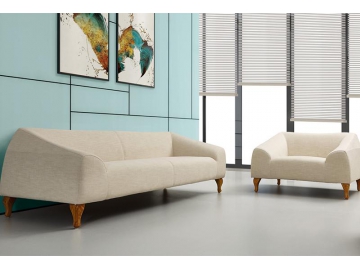 Wood Frame Modern Office Couch