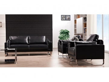 Black Leather Office Couch