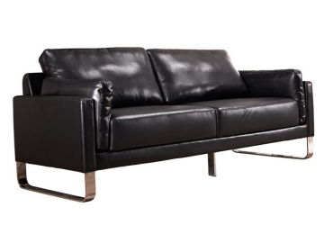 Black Leather Office Couch