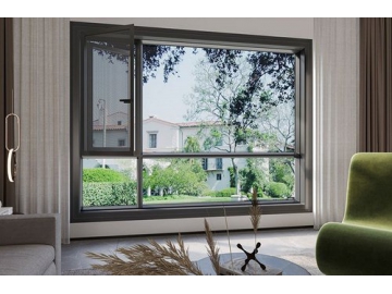 Aluminum Casement Window with Flyscreen, Outward Opening, GD110C
