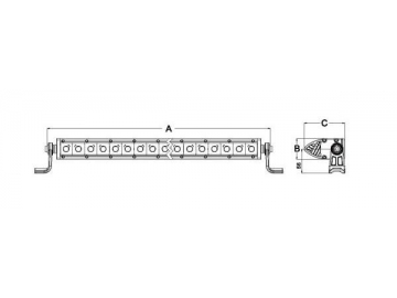 E18 Single Row LED Light Bar with 5W LED Lights