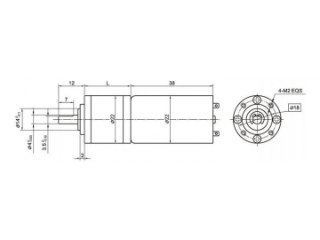 22JXE3K/22ZY38B Permanent Magnet DC Gear Motor, Planetary Motor