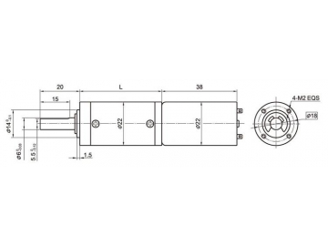 22JX10K/22ZY38B Permanent Magnet DC Gear Motor, Planetary Motor