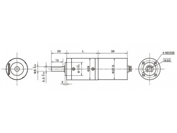 28JXB30K/28ZWNP38 Brushless DC Gear Motor, Planetary Motor