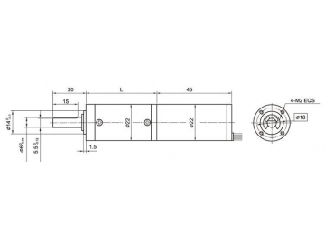 22JX10K/22ZWN45 Brushless DC Gear Motor, Planetary Motor