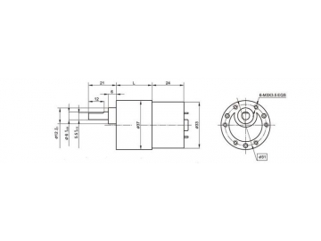 37JB6K/35ZY30 Permanent Magnet DC Gear Motor