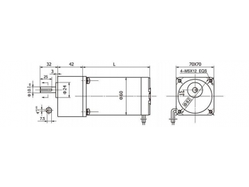 70JB80K/60ZY75 70JB80K/60ZY105 Permanent Magnet DC Gear Motor