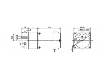 80JB100K/71ZY100 Permanent Magnet DC Gear Motor