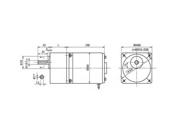 80JB100K/80ZY100 Permanent Magnet DC Gear Motor