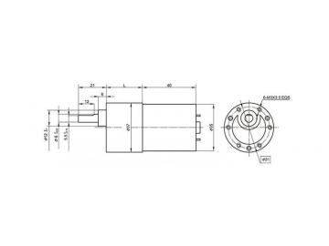 37JBE6K/35ZY40 Permanent Magnet DC Gear Motor