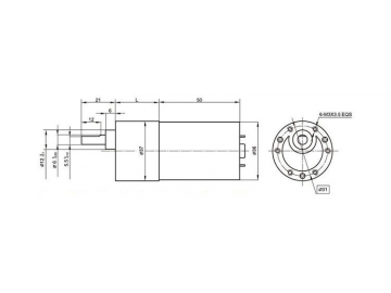 37JBE10K/36ZY50 Permanent Magnet DC Gear Motor