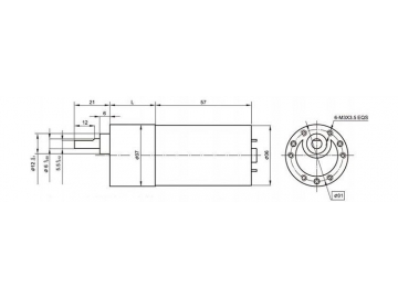 37JBE10K/36ZY57 Permanent Magnet DC Gear Motor