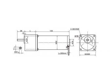 60JB50K/52ZY125 Permanent Magnet DC Gear Motor