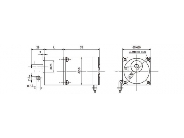 60JB50K/60ZY75 Permanent Magnet DC Gear Motor