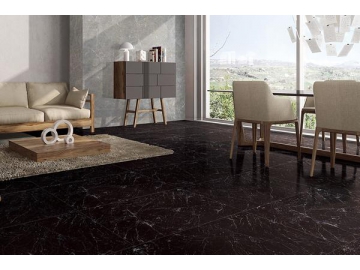 Jet Black Marble Tile  (Ceramic Floor Tile, Wall Ceramic Tile, Interior and Exterior Ceramic Tile)
