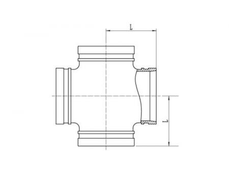 Grooved Pipe Cross