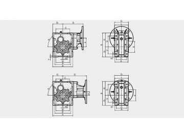 BKM Gear Speed Reducer Outline Dimension