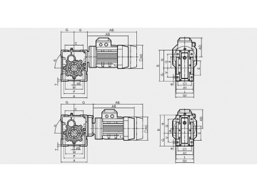 BKM Gear Speed Reducer Outline Dimension