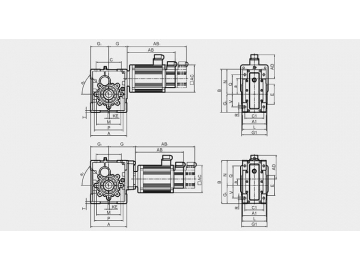 BKM Gear Speed Reducer Outline Dimension