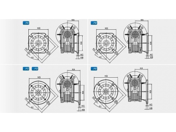 NMRV Worm Gear Speed Reducer Connection Dimension