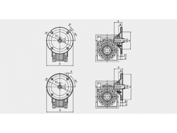 NMRV Worm Gear Speed Reducer Connection Dimension