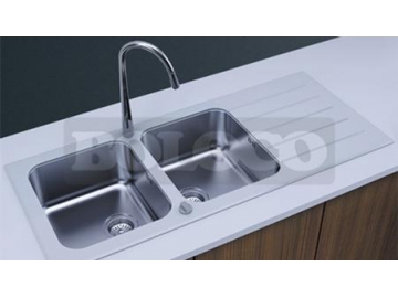 BL-775 Rectangular Double Bowl Stainless Steel Kitchen Sink