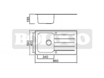 BL-771B Glass Countertop Matte Finish Stainless Steel Kitchen Sink