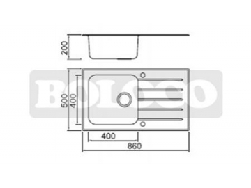 BL-772B Glass Countertop Stainless Steel Kitchen Sink