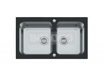 BL-777B Stainless Steel Double Bowl Rectangular and Square Kitchen Sink