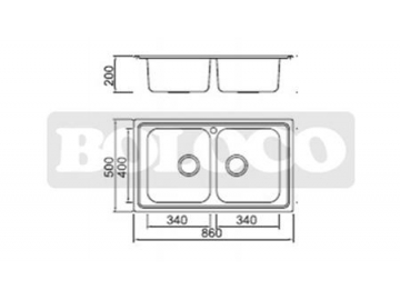 BL-887 Matte Finish Double Bowl Stainless Steel Kitchen Sink