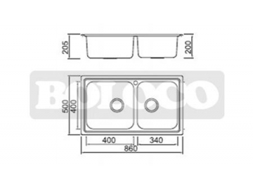 BL-888 Double Bowl Stainless Steel Kitchen Sink