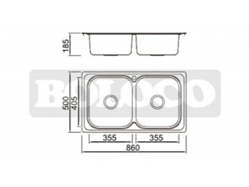 BL-898 Stainless Steel Double Bowl Kitchen Sink