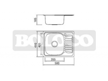 BL-896 Single Bowl Stainless Steel Drainboard Kitchen Sink