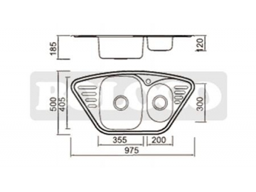 BL-842 Large and Small Bowl Stainless Steel Kitchen Sink