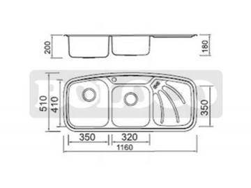 BL-911L Stainless Steel Double Bowl Kitchen Sink