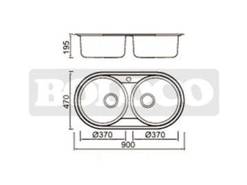 BL-831 Double Round Bowl Stainless Steel Kitchen Sink