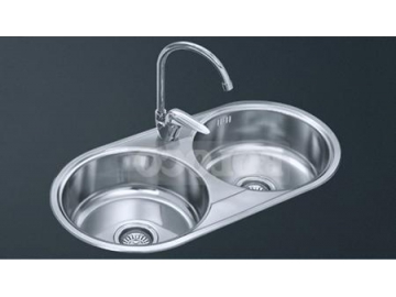 BL-958 Satin Finish Double Bowl Stainless Steel Kitchen Sink