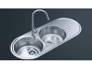 BL-903 Round Double Bowl Stainless Steel Kitchen Sink