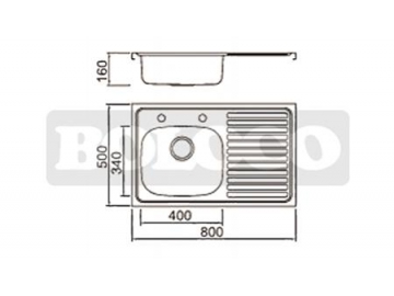 BL-931L Single Bowl Stainless Steel Drainboard Kitchen Sink