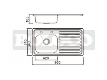 BL-955 Single Bowl Stainless Steel Kitchen Sink