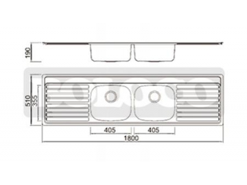 BL-944 Double Drainboard Double Bowl Stainless Steel Kitchen Sink