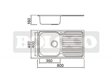 BL-834B Bright Annealed Finish Stainless Steel Kitchen Sink