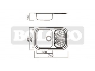 BL-881B Single Bowl Bright Annealed Finish Stainless Steel Kitchen Sink